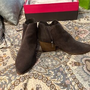 Vince C Brown Ankle Boots with Block Heel